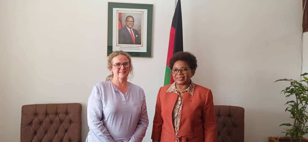 Honourable Nancy Tembo, MP, Minister of Foreign Affairs of the Republic of Malawi, receiving in audience Ms Elin Sigurdardottir, Director General for International Development Cooperation in Iceland, on 1st February, 2024